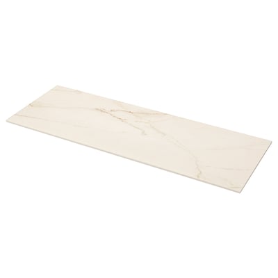 MÖCKLARP kitchen worktop, white, rectangular, smooth surface.