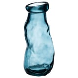 MYRMOSAIK recycled glass vase, teal, textured surface, irregular shape.