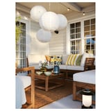 NÄMMARÖ Modular corner sofa, 3-seat, outdoor light brown stained/Frösön/Duvholmen beige