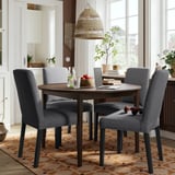 NÄSINGE / BERGMUND Table and 4 chairs, dark brown stained beech veener/Gunnared medium grey black, 120 cm