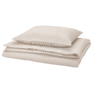 NATTJASMIN Duvet cover and pillowcase, light beige, 150x200/50x60 cm
