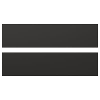 Black rectangular panels, NICKEBO fronts, stylish modern design, recycled materials.