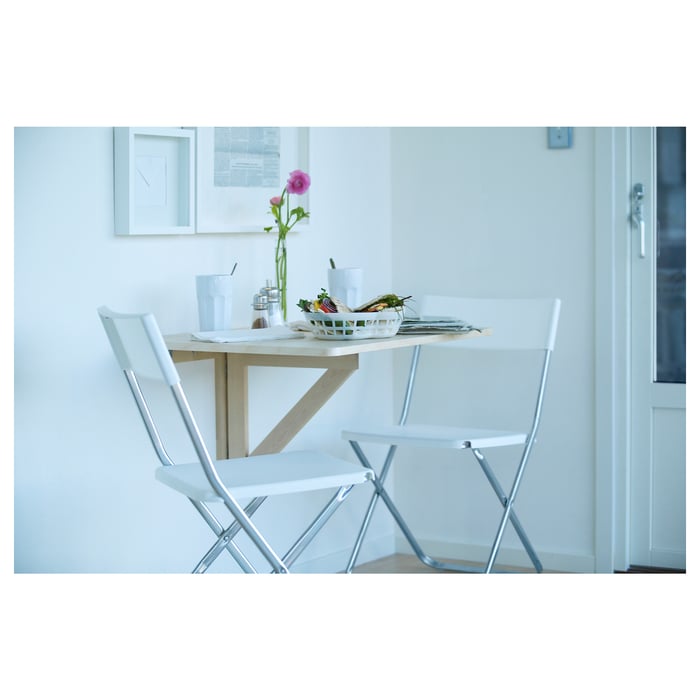 NORBO wallmounted dropleaf table, birch, 79x59 cm IKEA Spain