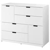 An ikea NORDLI white chest of drawers with a modern design featuring six drawers.