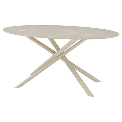 NORRMJÖLE Table, beige marble effect/beige, 170x97 cm