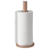 Kitchen paper holder with wooden base and stick.