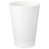A white, tall, cylindrical ceramic planter with a smooth finish, ideal for orchids.