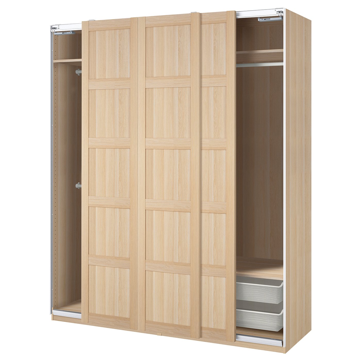 PAX / BERGSBO Wardrobe combination, white stained oak effect