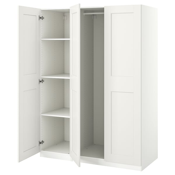 PAX / GRIMO armario, blanco/blanco, 150x66x236 cm - IKEA