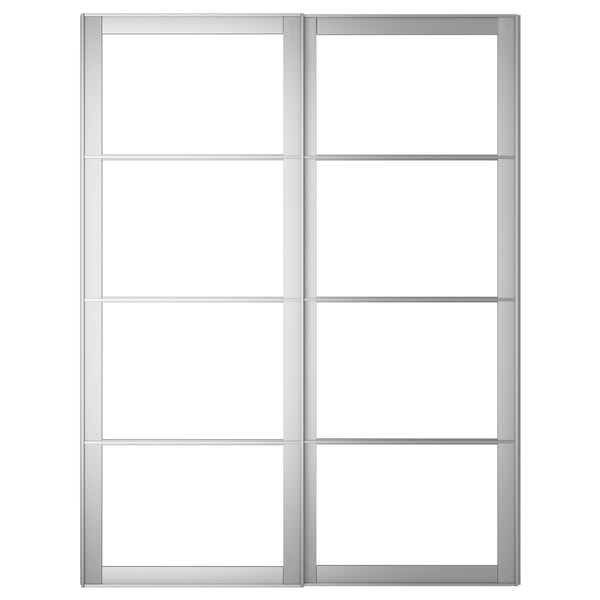 Pax Pair Of Sliding Door Frames W Rail Aluminium 150x1 Cm Ikea