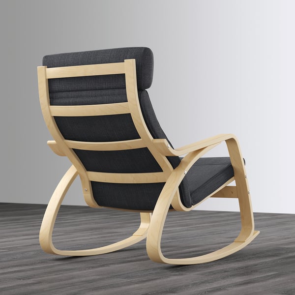 Poang Rocking Chair Birch Veneer Hillared Anthracite Ikea