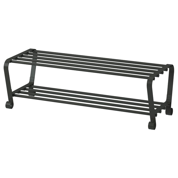 PORTIS Shoe rack, black, 90x34x28 cm - IKEA