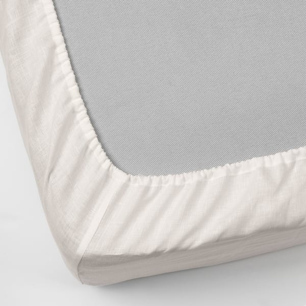 PUDERVIVA Fitted sheet, white, 160x200 cm