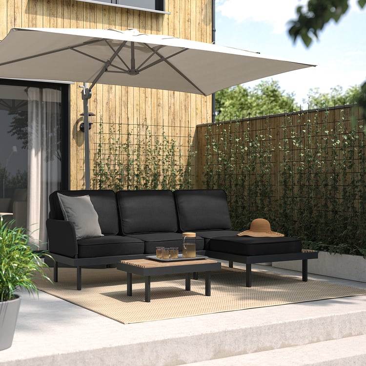 REVSKÄR 3seat conversation set, outdoor anthracite/Järpön/Duvholmen