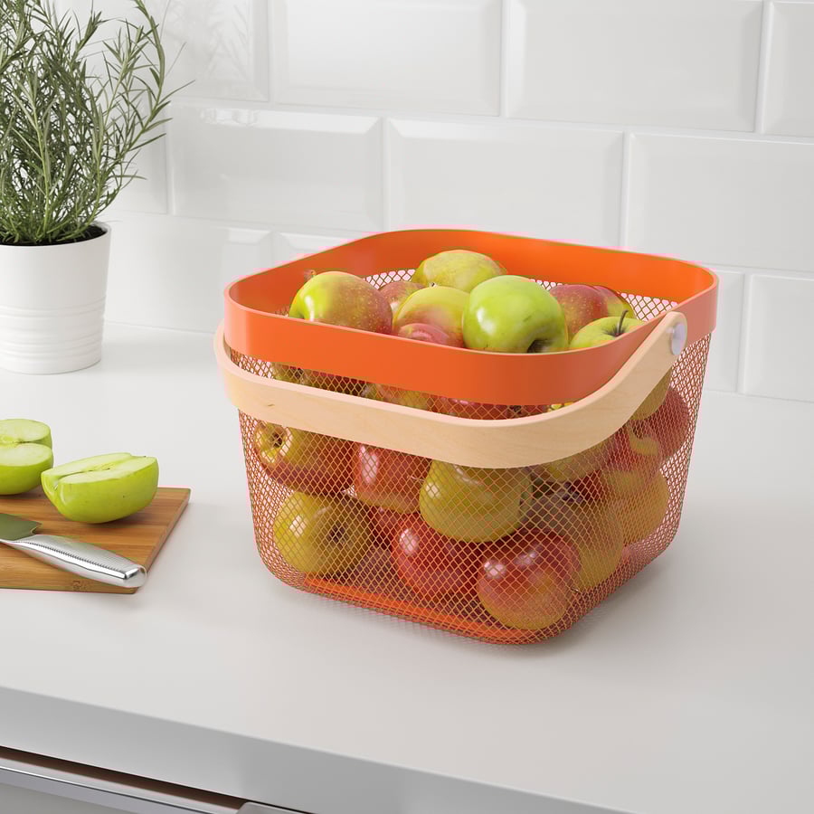 RISATORP Basket, orange, 25x26x18 cm IKEA