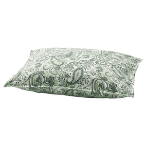 A green RODGERSIA pillowcase with paisley design in cotton and viscose.
