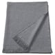 Option: Gray RÖNNBÄRSMAL throw blanket, soft, fringed edges, rectangular shape.