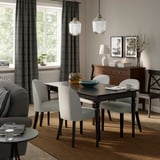 ROSENTORP Extendable table, black, 155/215x87 cm