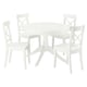 ROSENTORP / ROSENTORP Table and 4 chairs, white/white, 110/155 cm