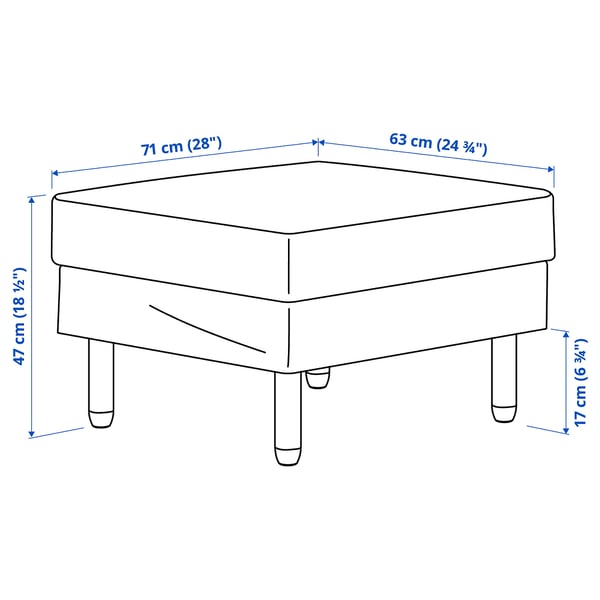 SALTSJÖBADEN Footstool, Tonerud grey