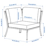 Illustration with measurements for the product: SEGERÖN.