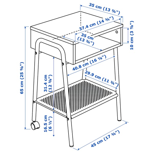 Illustration with measurements for the product: SETSKOG.