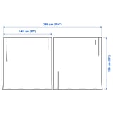SILVERLÖNN Sheer curtains, 1 pair, white/with heading tape, 145x150 cm