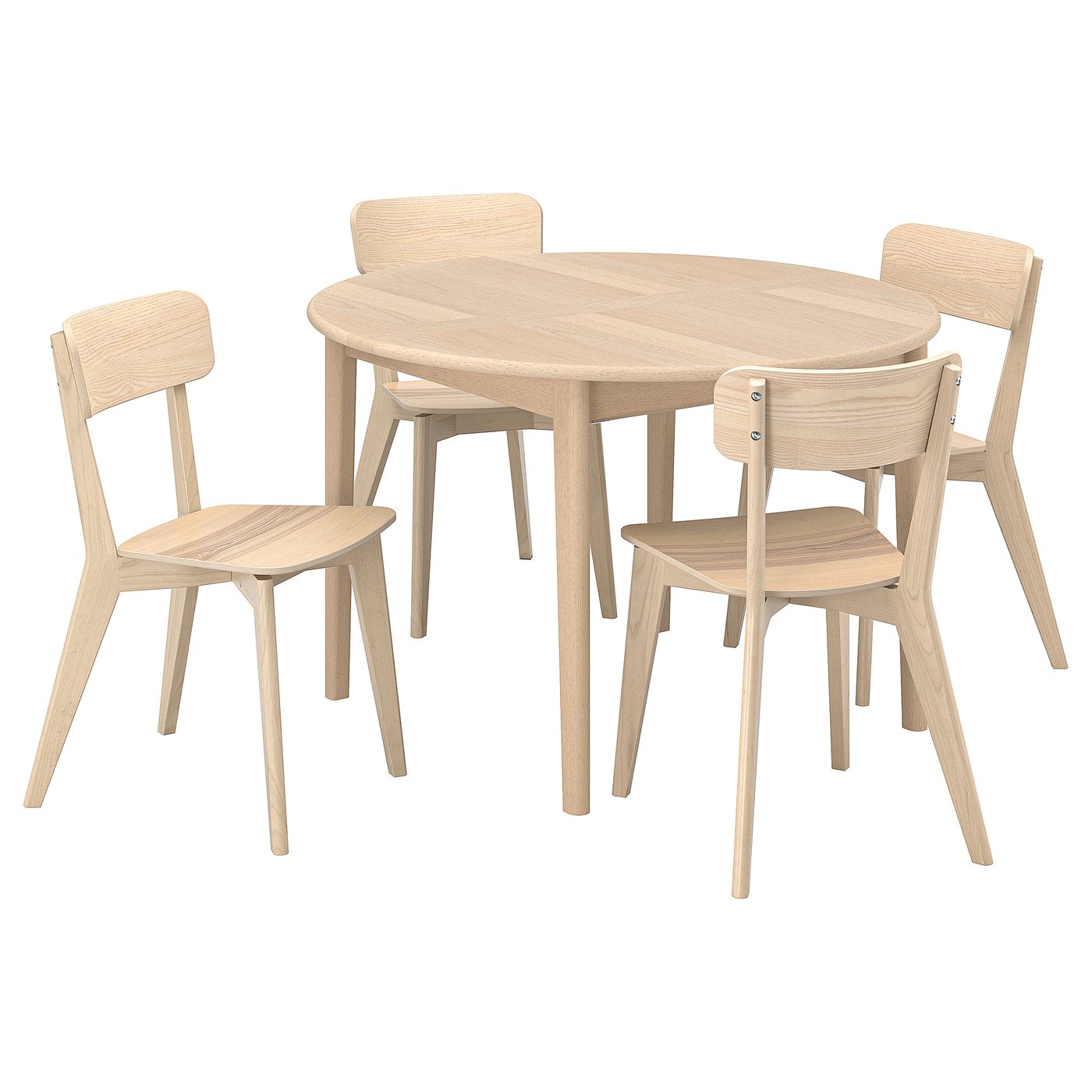 SKANSNÄS / LISABO table and 4 chairs, light beech veneer/ash, 115/170 ...