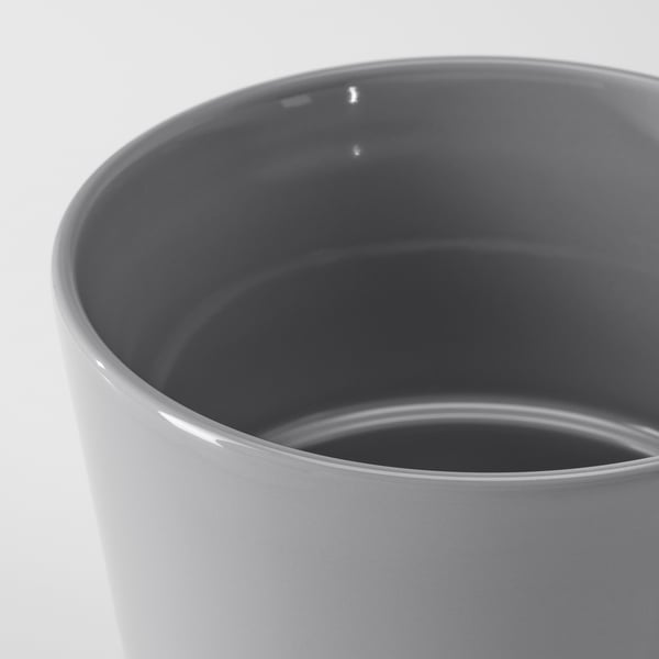 Grey planter, smooth edges.