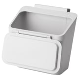 SKOLÄST white kitchen bin: compact, rectangular, with lid, hangs or sits, made of durable polypropylene.