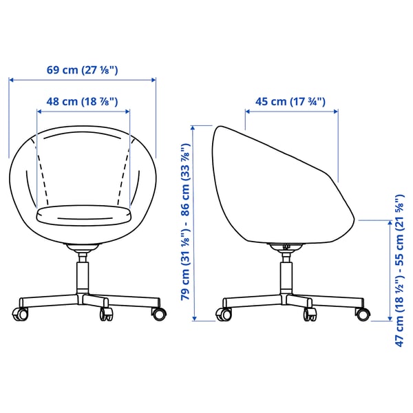 Illustration with measurements for the product: SKRUVSTA.