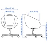 Illustration with measurements for the product: SKRUVSTA.