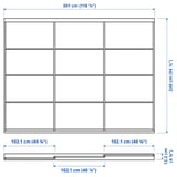 Illustration with measurements for the product: SKYTTA.