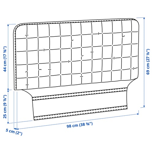 Illustration with measurements for the product: SLÄKT.