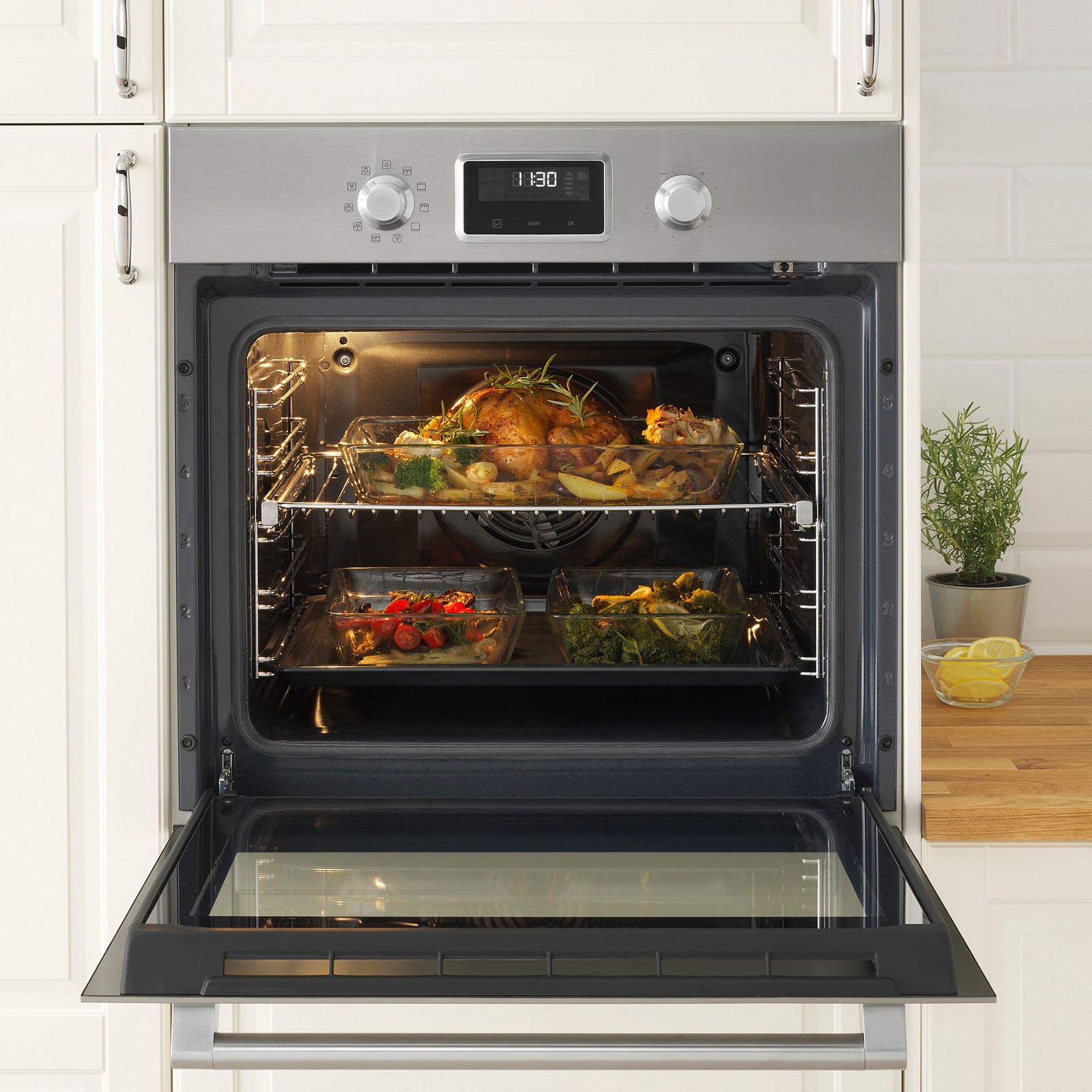 SMAKSAK Forced air oven, stainless steel IKEA