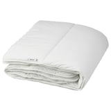 A folded white SMÅSPORRE duvet with cotton-polyester blend, soft hollow fiber filling, and smooth finish.