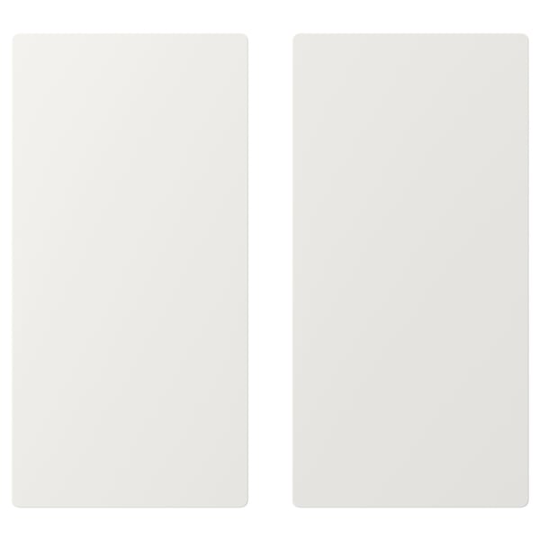 Two white rectangular panels side by side, minimalist design, smooth edges.