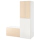 An ikea SMÅSTAD white and light wood childs wardrobe with pull-out storage.