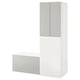 White SMÅSTAD wardrobe, double doors, glossy finish, rectangular shape.