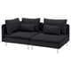 Black modular sectional sofa, SÖDERHAMN, modern design with deep seats and removable cushions.