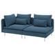 Blue fabric sectional sofa