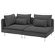 Modern l-shaped gray SÖDERHAMN sofa with deep seats and removable cushions.