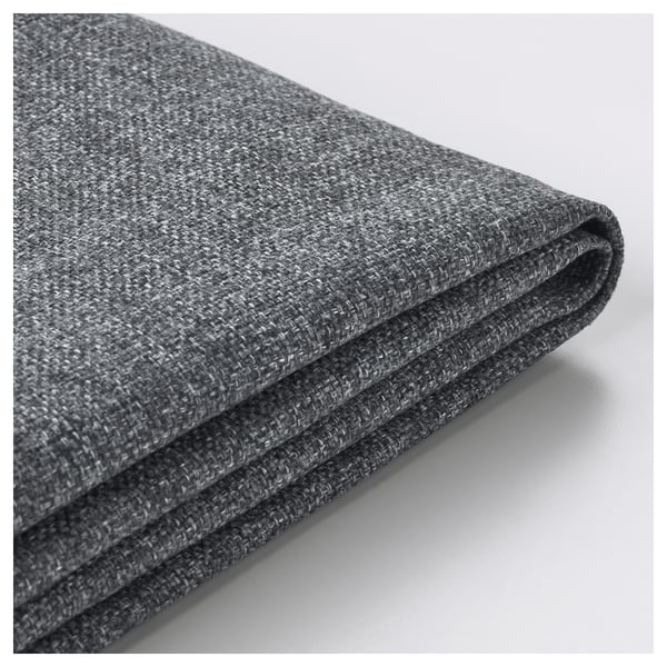 Close-up of grey woven fabric, showcasing texture and quality.