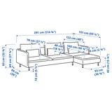 Illustration with measurements for the product: SÖDERHAMN.
