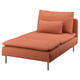 Orange corduroy SÖDERHAMN chaise, steel legs