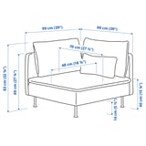 Illustration with measurements for the product: SÖDERHAMN.