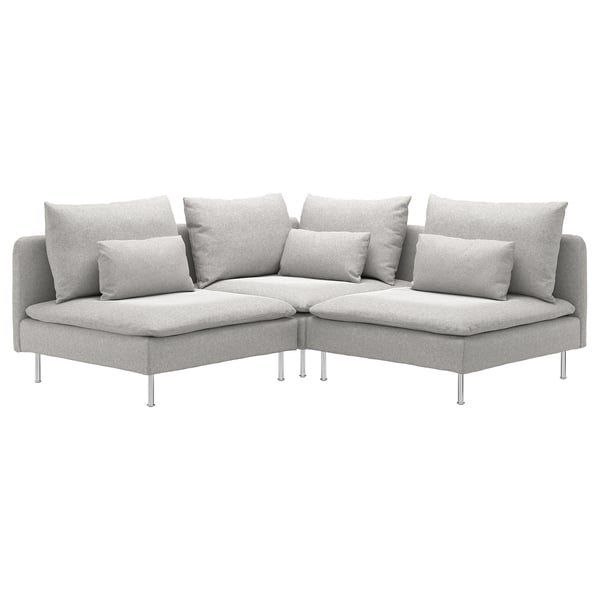 This image shows a SÖDERHAMN light grey corner sofa with sleek, modern design and plush cushions for comfort.