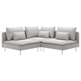 This image shows a SÖDERHAMN light grey corner sofa with sleek, modern design and plush cushions for comfort.