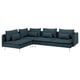 Teal SÖDERHAMN sofa, low design, metal legs.