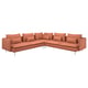 SÖDERHAMN: orange 3-seat sectional sofa, polyester, l-shape, deep seats, metal legs.